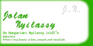 jolan nyilassy business card